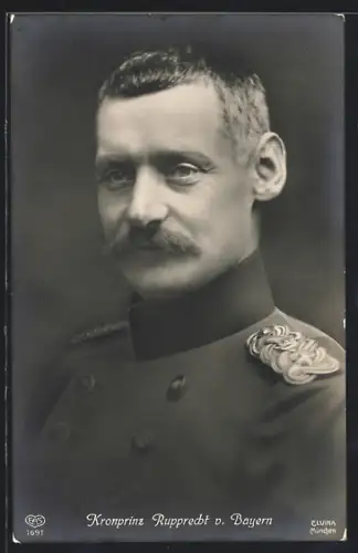 AK Portrait Kronprinz Rupprecht von Bayern mit Uniform
