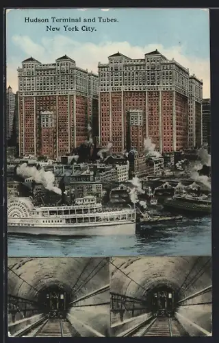 AK New York City, Hudson Terminal and Tubes, U-Bahn-Tunnel