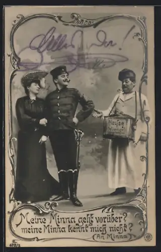 AK Händler mit heissen Wienern preist seine Ware an