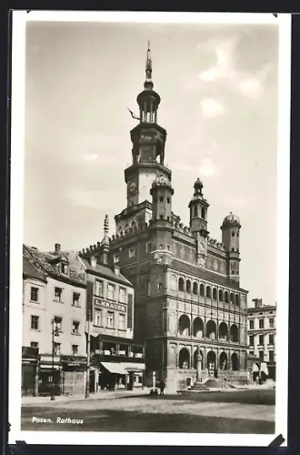 AK Posen / Poznan, Rathaus mit Umgebung