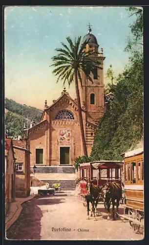 AK Portofino, Chiesa, Pferdefuhrwerk