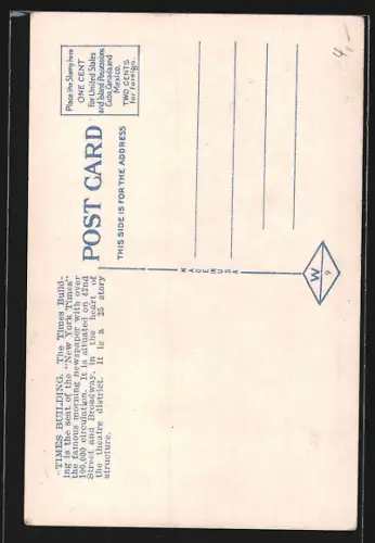 AK New York, Times Building mit Strassenbahn