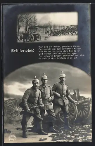 AK Artillerielied, Wir sind ein frohes, geweihtes Korps...