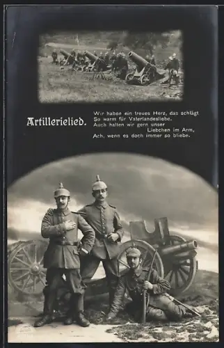 AK Deutsche Artilleriestellungen, Artillerielied
