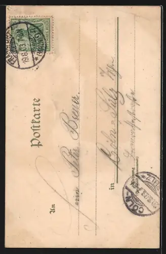 AK Die fünf Sinne des Soldaten, Das Gehör, Allegorie, 1. Weltkrieg