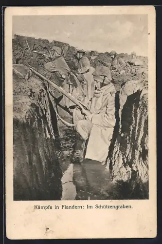 AK Deutsche Soldaten im Schützengraben