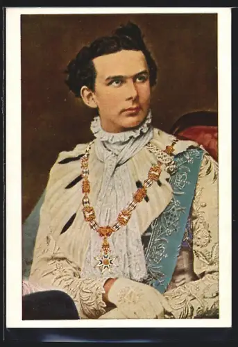 AK Portrait König Ludwig II. mit Orden