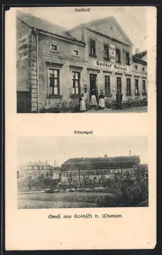 AK Roitzsch b. Wurzen, Gasthof Roitzsch und Rittergut