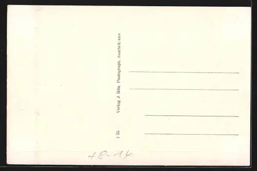 AK Saarbrücken, Goldene Bremm, Zoll-Grenze m. Autos u. Restaurant Breme D'or