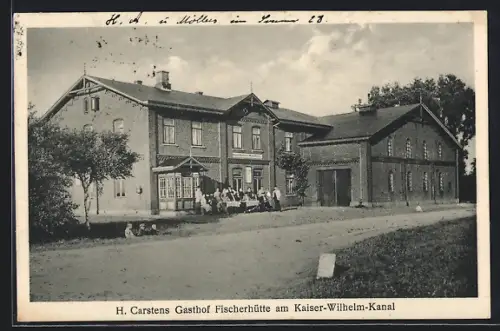 AK Kappeln / Schlei, Gasthaus Fischerhütte am Kaiser-Wilhelm-Kanal
