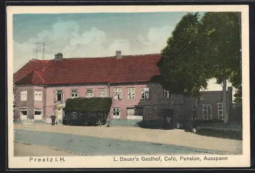 AK Preetz i. H., L. Bauer`s Gasthof und Pension