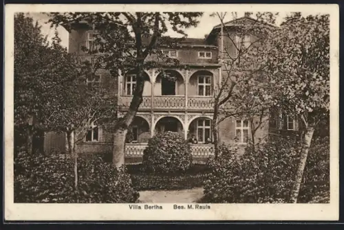 AK Sassnitz a Rügen, Hotel Villa Bertha, Bes. M. Rauls