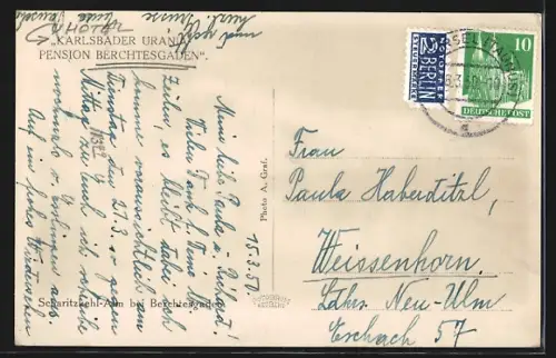 AK Berchtesgaden, Hotel Karlsbader Urania-Pension