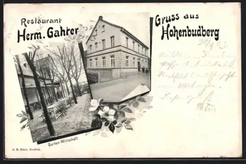 AK Hohenbudberg, Restaurant Herm. Gahrer m. Garten-Wirtschaft