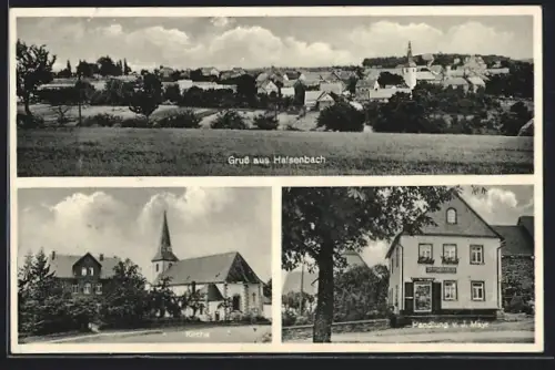 AK Halsenbach, Handlung v. J. Mayr, Kirche, Teilansicht
