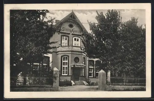 AK Paderborn, Café-Restaurant Schöne Aussicht, Bes. H. Nettelnbreker