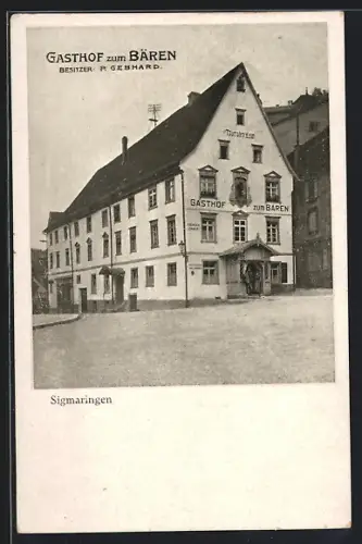 AK Sigmaringen, Gasthof zum Bären, Besitzer P. Gebhard