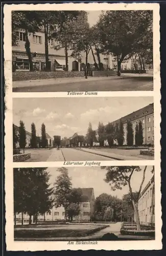 AK Berlin-Zehlendorf, Heimat Siedlung, Teltower Damm, Lähr`scher Jagdweg & Am Birkenknick