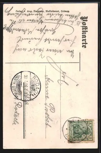 AK Meeder, Alexandrinenturm auf der Sennigshöhe, Einweihung 1906, Portrait Herzogin Alexandrine