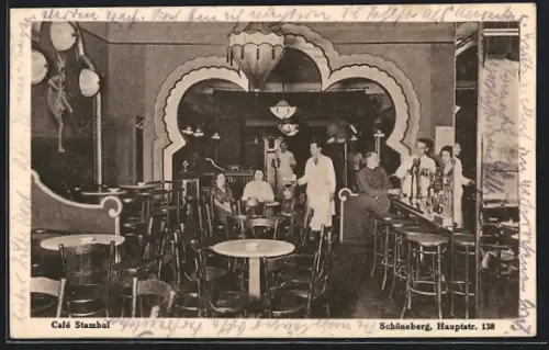 AK Berlin-Schöneberg, Cafe Stambul, Hauptstrasse 138, Innenansicht