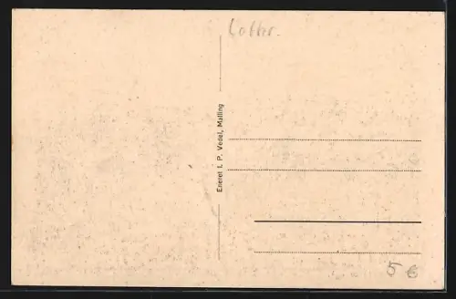 AK Malling, Hotel Malling, Strassenpartie mit Wohnhäusern, Fabrik