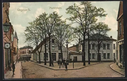 AK Vegesack, Strasse am Marktplatz mit Manufaktur von H. Cordes und Haus Tivoli