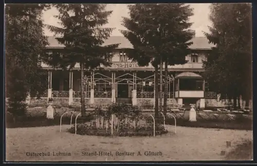 AK Lubmin, Strand-Hotel mit Gartenanlagen, Bes. A. Göttsch
