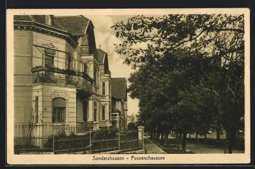 AK Sondershausen / Thüringen, Strasseneck an der Possenchaussee