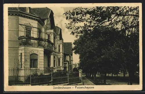 AK Sondershausen / Thüringen, Strasseneck an der Possenchaussee