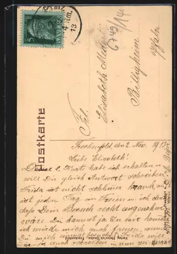 AK Freckenfeld, Handlung von Hch. Gnahn, Gasthaus v. H. Schaurer in der Mittleren Hauptstrasse