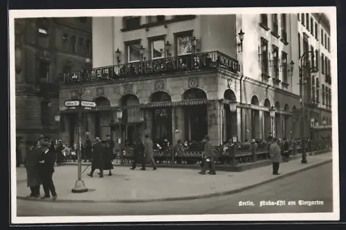 AK Berlin, Gasthaus Moka Efti am Tiergarten, Bellevue Strasse Ecke Victoriastrasse