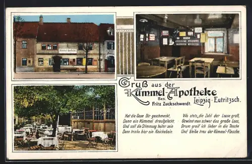 AK Leipzig, Gasthaus Kümmel-Apotheke, Bes. Fritz Zuckschwerdt