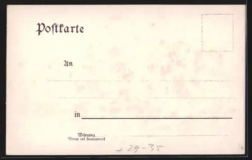 Passepartout-Lithographie Gunzenhausen, Distrikts-Krankenhaus, Hensolts-Höhe und Schranne mit Realschule im Kleeblatt
