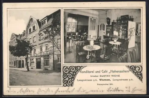 AK Wurzen, Cafe Hohenzollern, Langestrasse 9 A