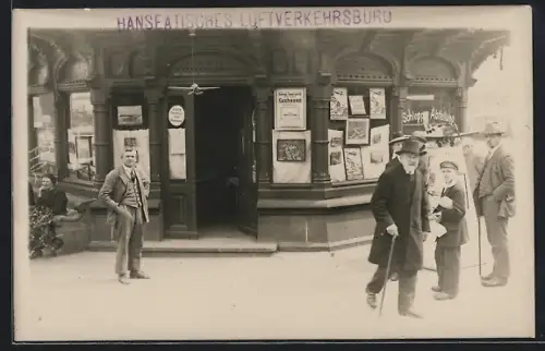 Foto-AK Hamburg-Neustadt, Hanseatisches Luftverkehrsbüro 1924, Jungfernstieg