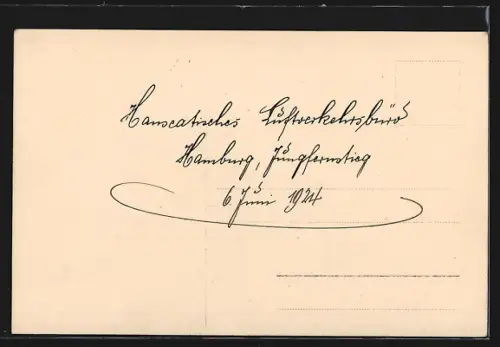Foto-AK Hamburg-Neustadt, Hanseatisches Luftverkehrsbüro 1924, Jungfernstieg