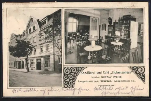 AK Wurzen, Cafe Hohenzollern, Langestrasse 9 A