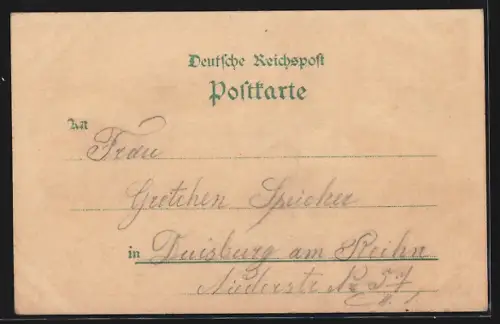 Lithographie Frankfurt-Niederrad, Gasthof Weidemann mit Kegelbahn, Warenhaus von Carl Schäfer, Innenansicht