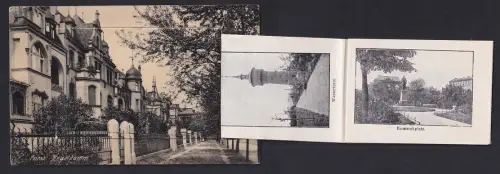 Leporello-AK Forst /Lausitz, Kegeldamm, Berlinerplatz, Sorauerstrasse, Berliner Strasse und Webeschule