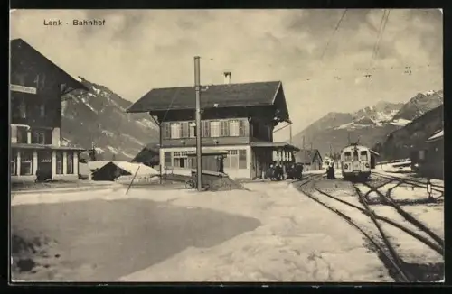 AK Lenk, Bahnhof mit Simmental-Bahn