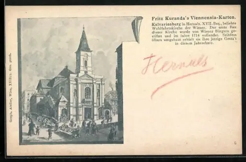 AK Alt-Wien, Hernals, Kalvarienberg mit Wohlfahrtskirche