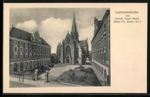 AK Wien, Lazaristenkirche zur Unbefl. Empf. Mariä, Kaiser Strasse 7