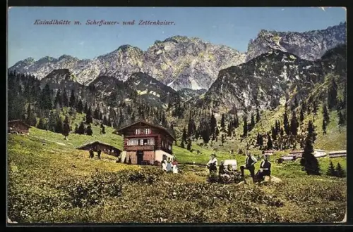 AK Kaindlhütte, Berghütte mit Scheffauer- und Zettenkaiser