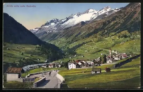 AK Airolo, colla valle Bedretto, Panorama mit Bergen