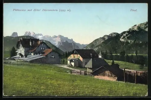 AK Plätzwiese, Ansicht mit Hotel Dürrenstein