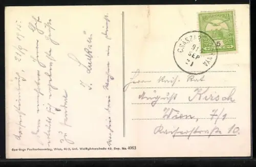 AK Kaisersteinbruch am Leithagebirge, Strassenpartie mit Kirche