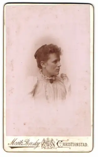 Fotografie Moritz Bresky, Christianstad, Porträt einer Dame im Profil
