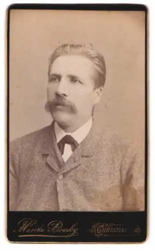 Fotografie Moritz Bresky, Christianstad, Östra Storgatan 70-71, Porträt eines Mannes mit Schnurrbart