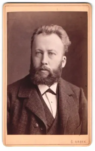 Fotografie C. Hrbek, Pilsen, Solms-Gasse 142, Porträt eines Mannes mit Bart