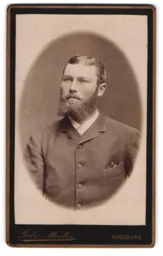 Fotografie Gebr. Martin, Augsburg, Bahnhofstrasse, Porträt eines Mannes mit Bart